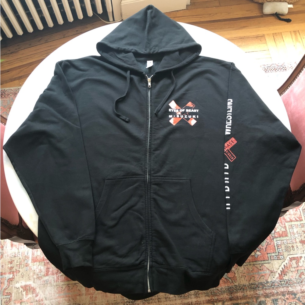 Vintage MMA/PANCRASE Minoru Suzuki Black Full Zip Hoodie Size 2XL
